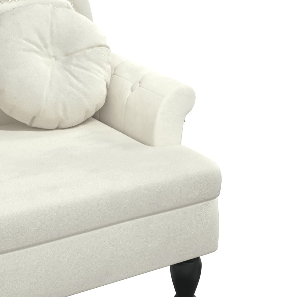 Banc avec coussins crème 120,5x65x75 cm velours - XIOS