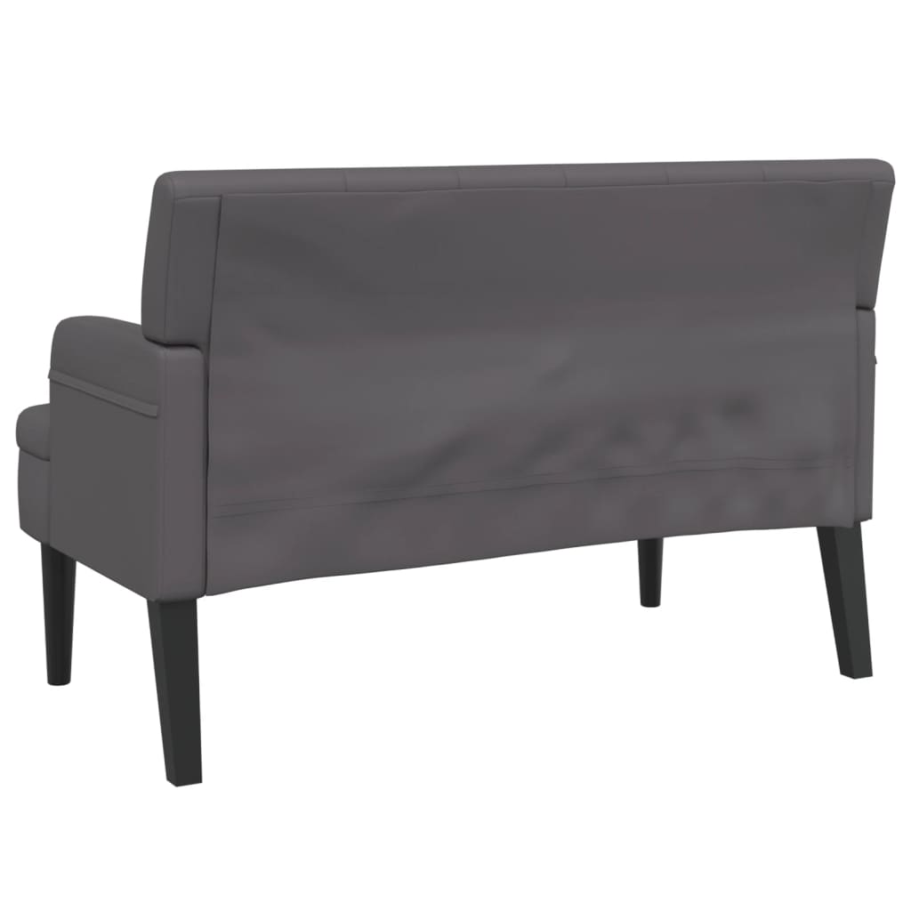 Banc avec dossier gris 112x65,5x75 cm similicuir - XIOS