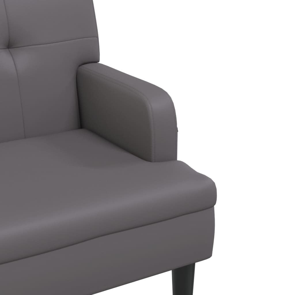 Banc avec dossier gris 112x65,5x75 cm similicuir - XIOS