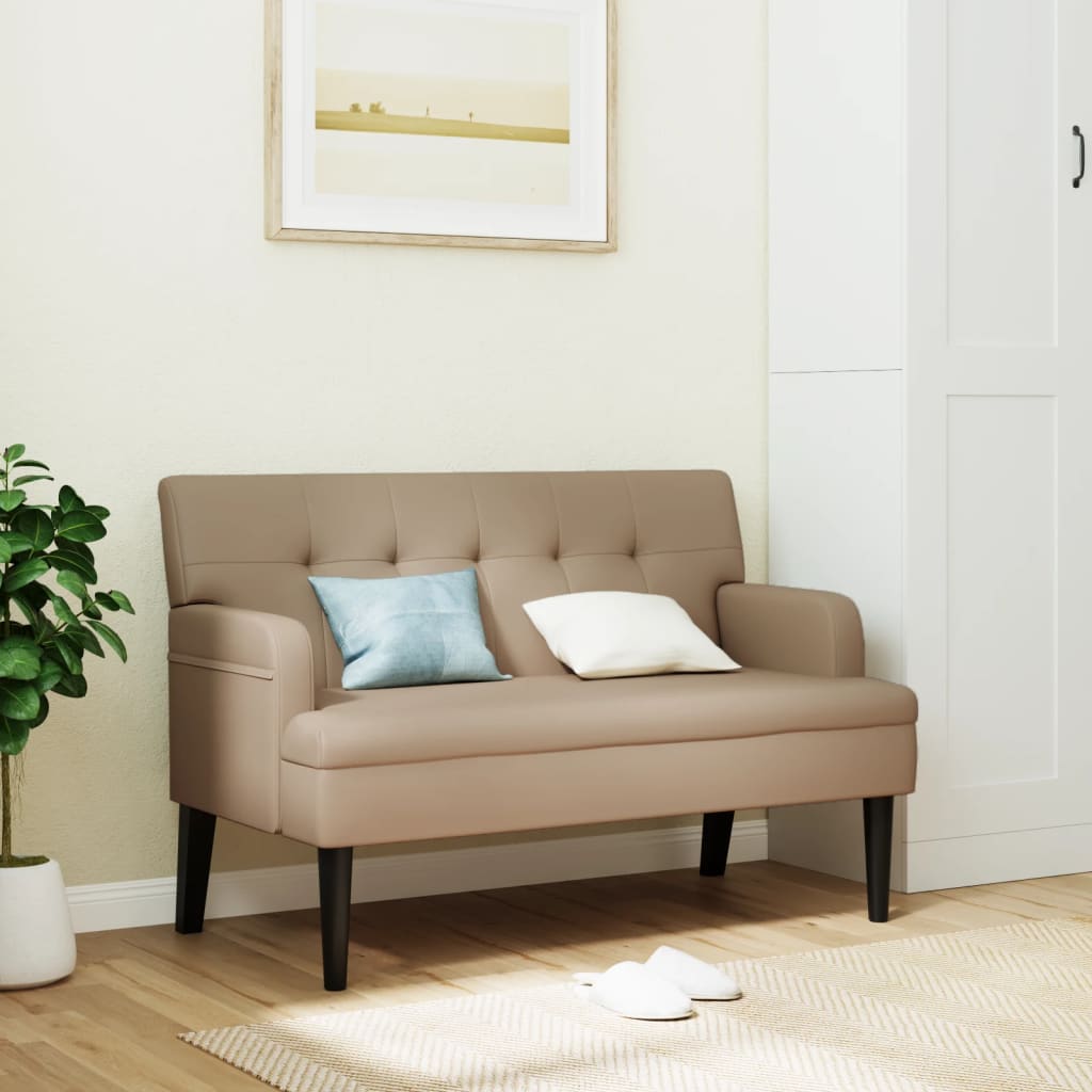 Banc avec dossier cappuccino 112x65,5x75 cm similicuir - XIOS