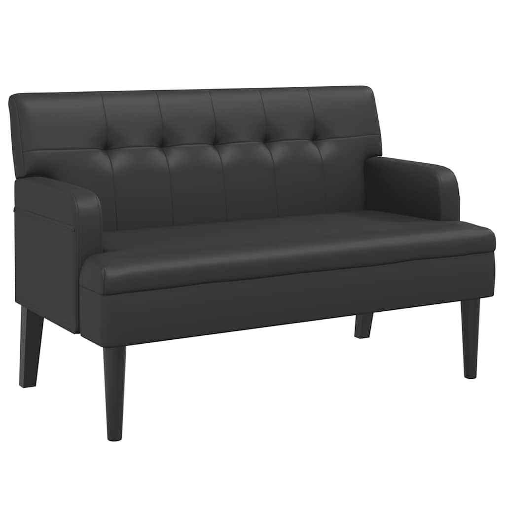 Banc avec dossier noir 112x65,5x75 cm similicuir - XIOS
