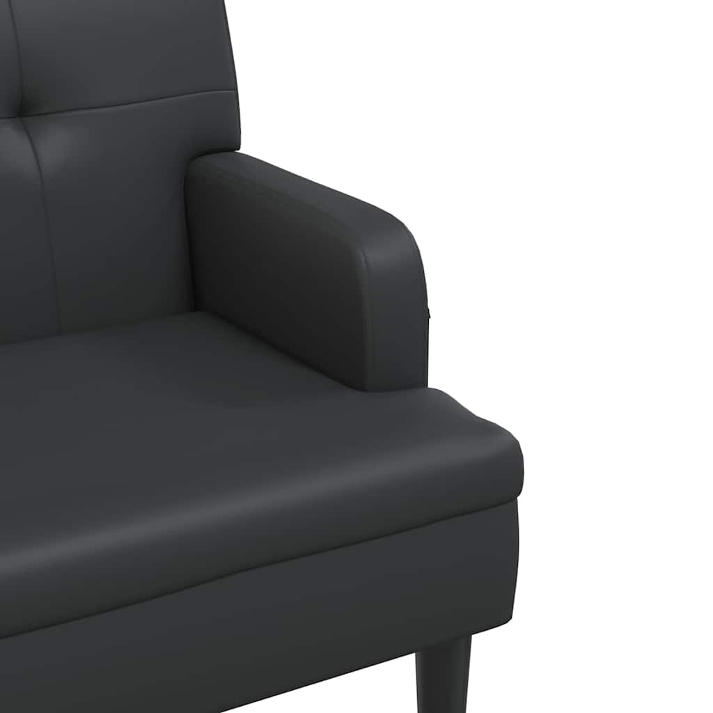 Banc avec dossier noir 112x65,5x75 cm similicuir - XIOS