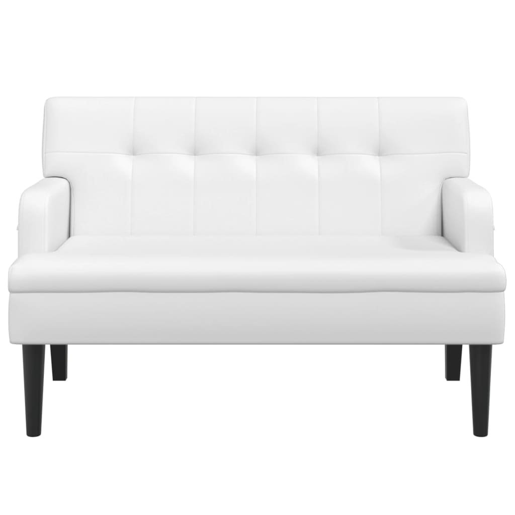 Banc avec dossier blanc 112x65,5x75 cm similicuir - XIOS