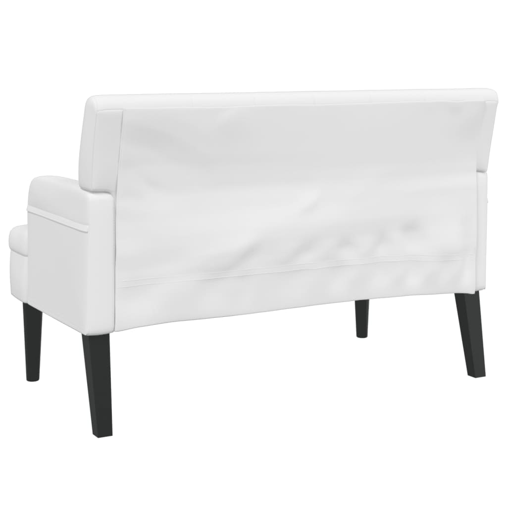 Banc avec dossier blanc 112x65,5x75 cm similicuir - XIOS