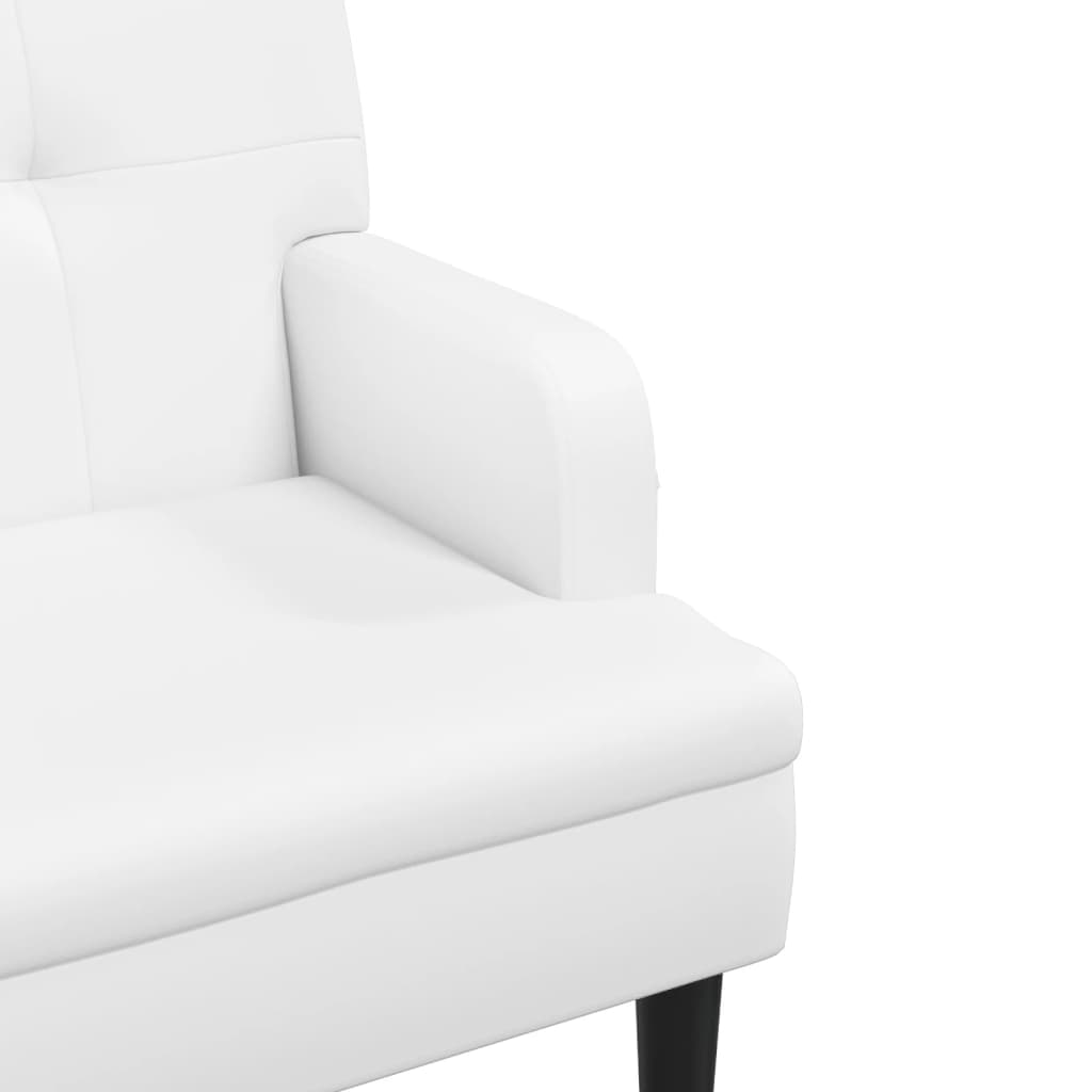 Banc avec dossier blanc 112x65,5x75 cm similicuir - XIOS