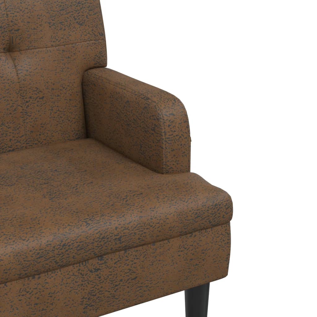 Banc avec dossier marron 112x65,5x75 cm similicuir daim - XIOS