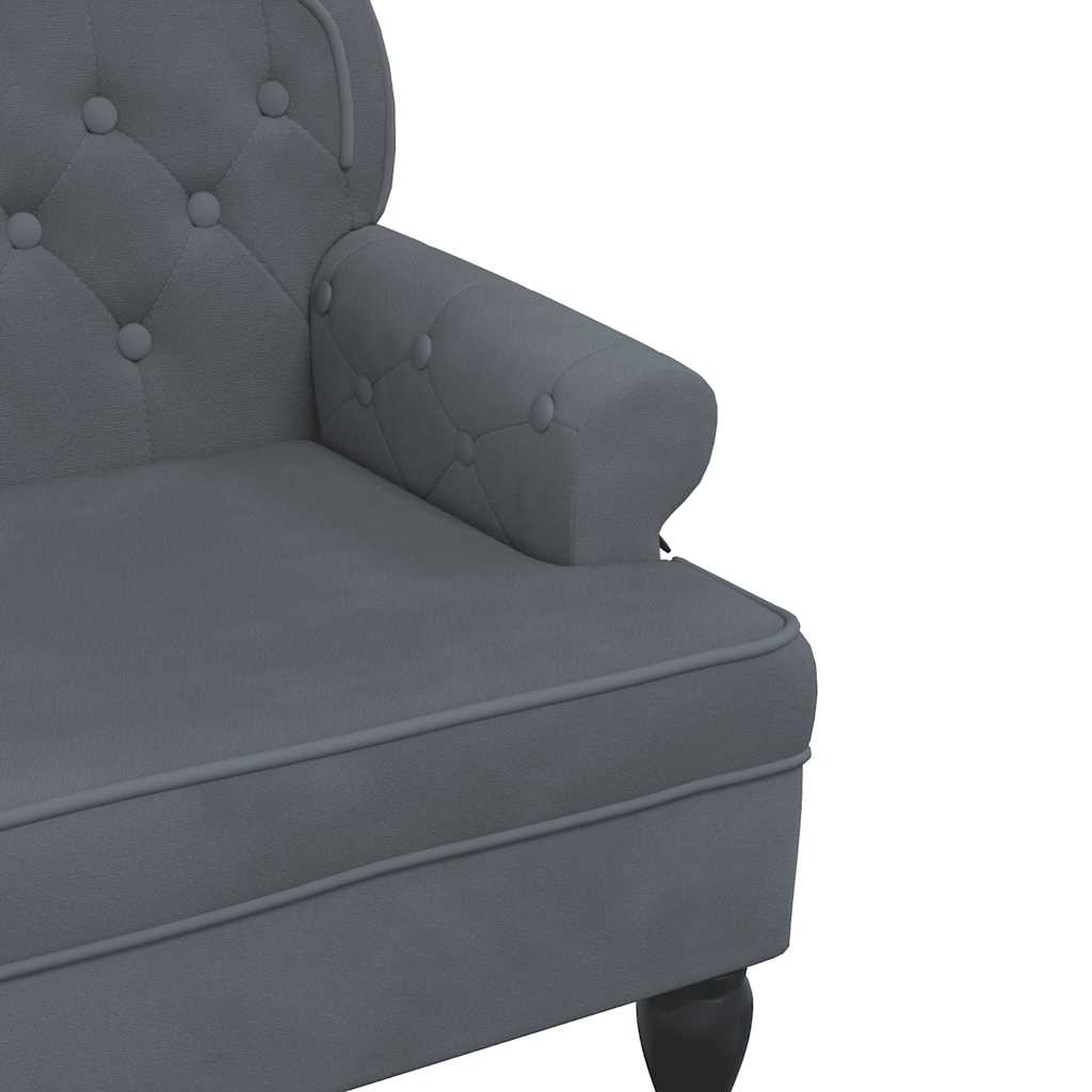Banc avec dossier gris foncé 119,5x64,5x75 cm velours - XIOS