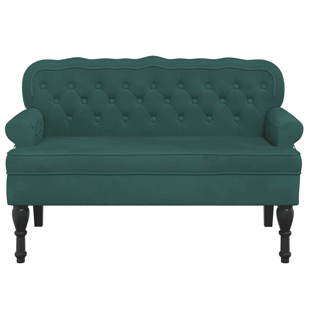 Banc avec dossier vert foncé 119,5x64,5x75 cm velours - XIOS