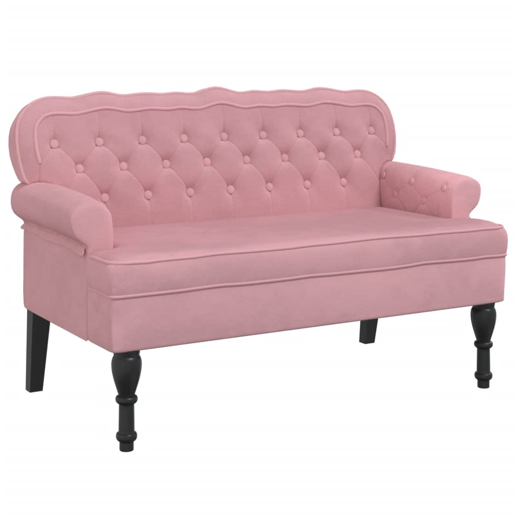 Banc avec dossier rose 119,5x64,5x75 cm velours - XIOS
