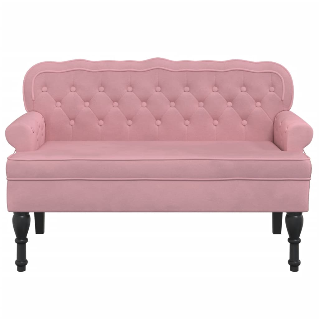 Banc avec dossier rose 119,5x64,5x75 cm velours - XIOS