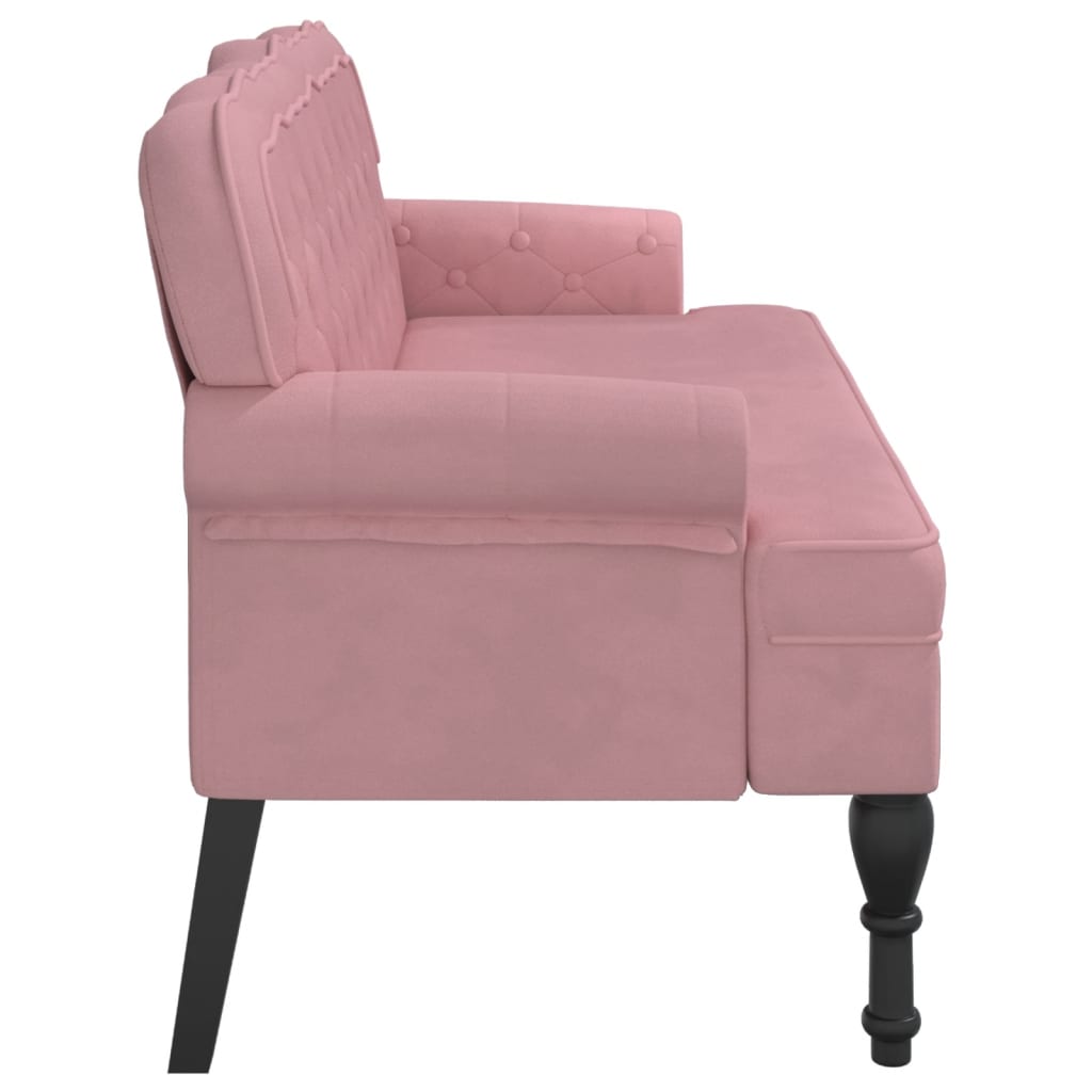 Banc avec dossier rose 119,5x64,5x75 cm velours - XIOS