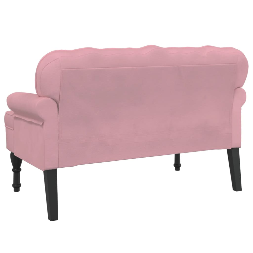 Banc avec dossier rose 119,5x64,5x75 cm velours - XIOS