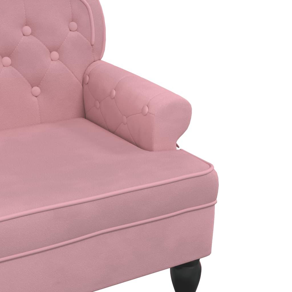 Banc avec dossier rose 119,5x64,5x75 cm velours - XIOS