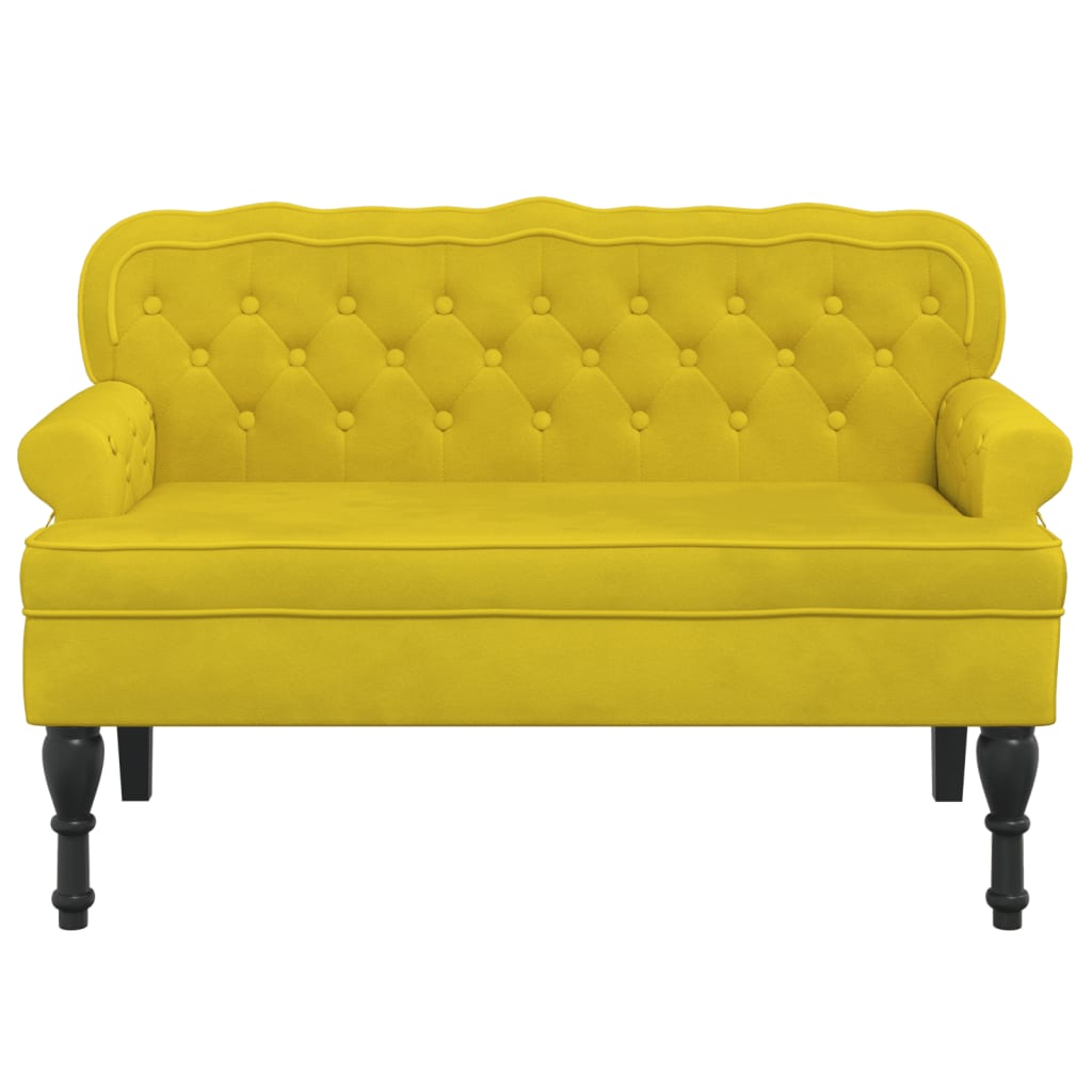 Banc avec dossier jaune 119,5x64,5x75 cm velours - XIOS