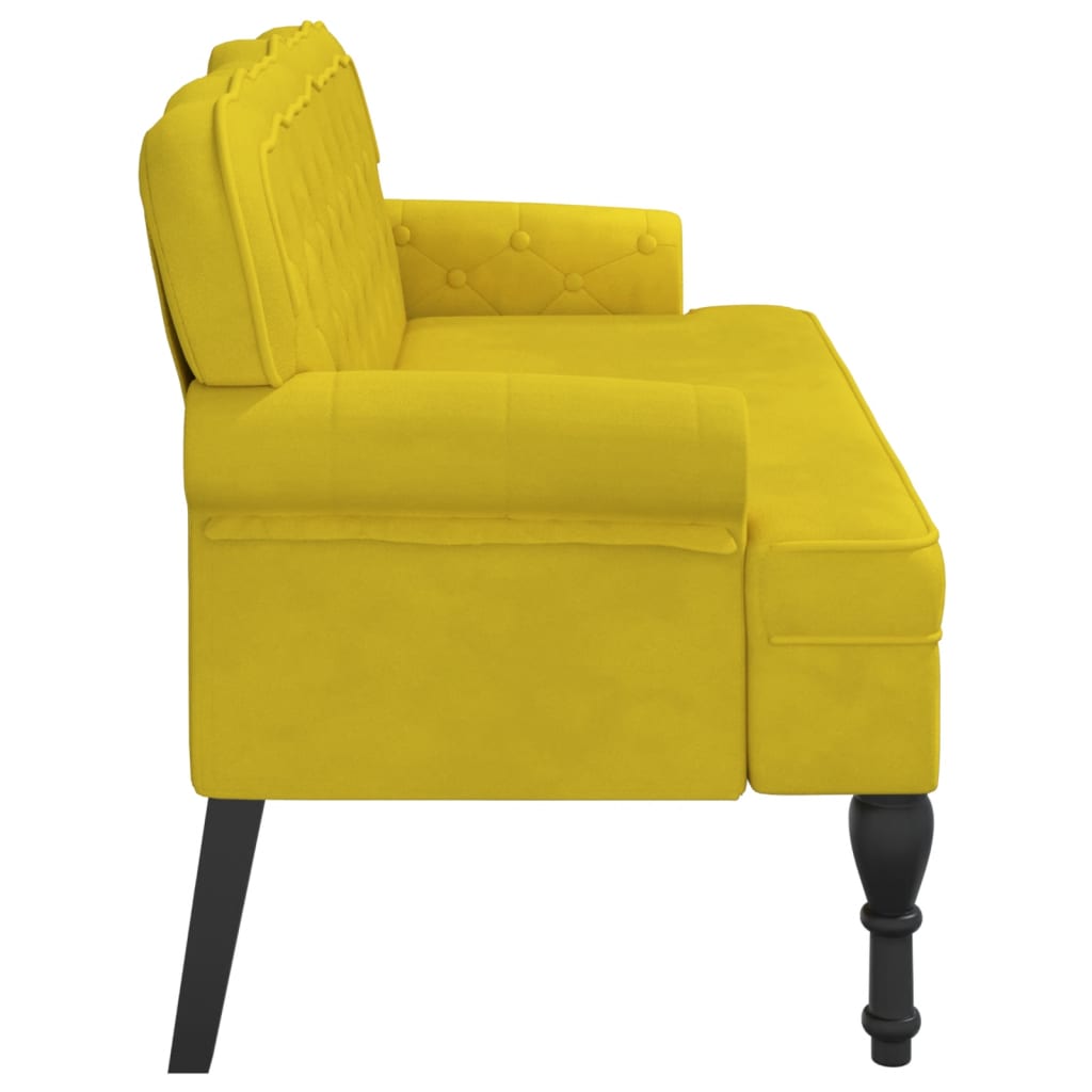 Banc avec dossier jaune 119,5x64,5x75 cm velours - XIOS