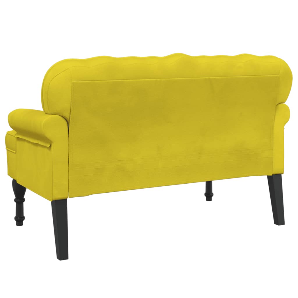 Banc avec dossier jaune 119,5x64,5x75 cm velours - XIOS