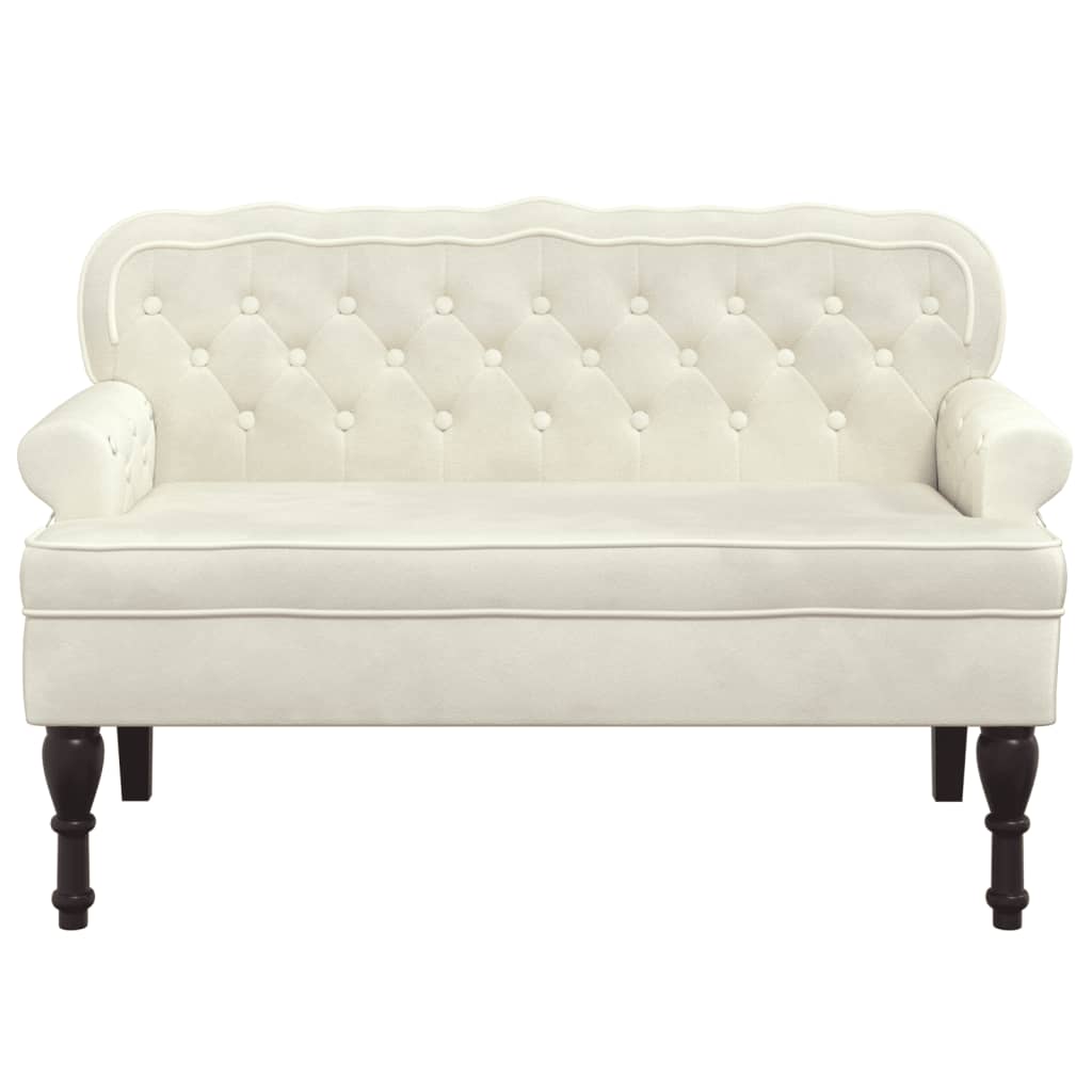 Banc avec dossier crème 119,5x64,5x75 cm velours - XIOS