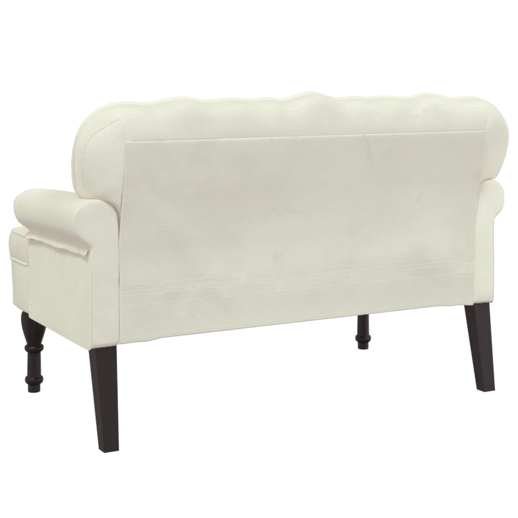 Banc avec dossier crème 119,5x64,5x75 cm velours - XIOS