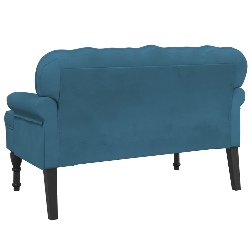 Banc avec dossier bleu 119,5x64,5x75 cm velours - XIOS