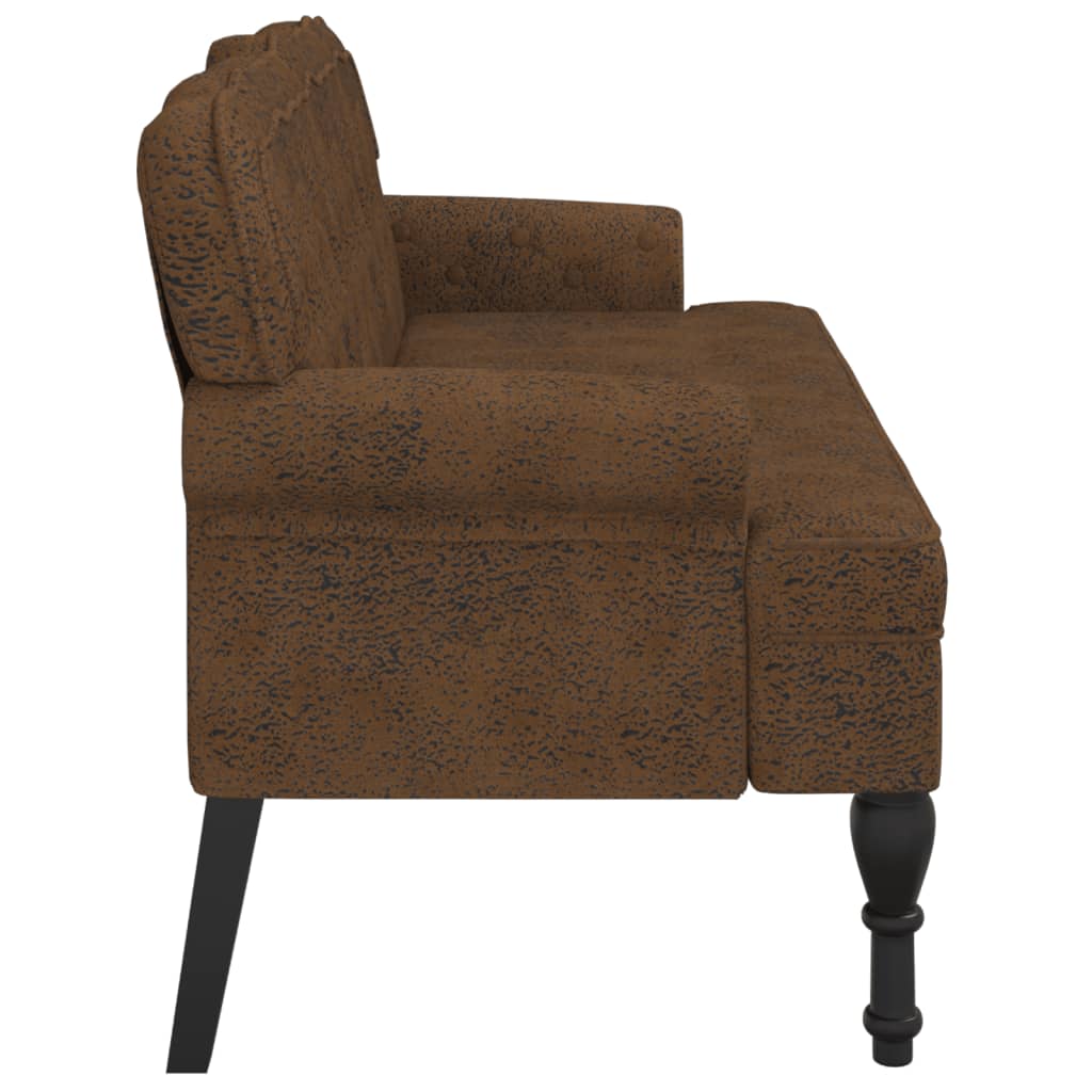 Banc avec dossier marron 119,5x64,5x75 cm similicuir daim - XIOS