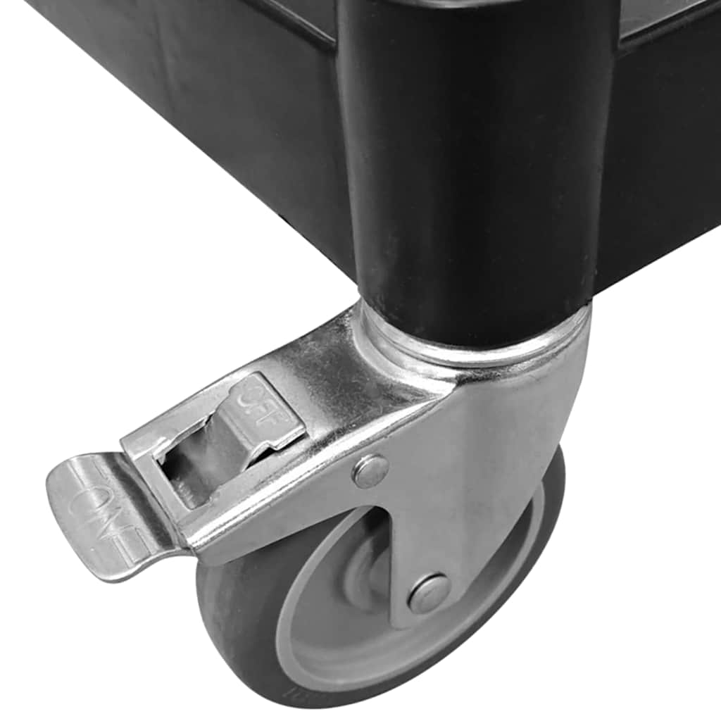 Chariot à 3 niveaux noir 81x41x92 cm aluminium - XIOS