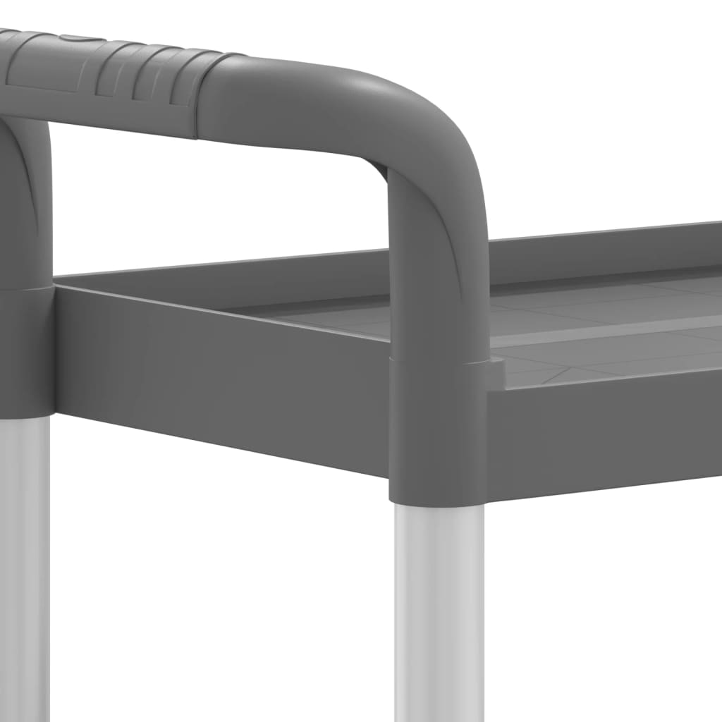 Chariot à 3 niveaux gris 77x34x72 cm aluminium - XIOS