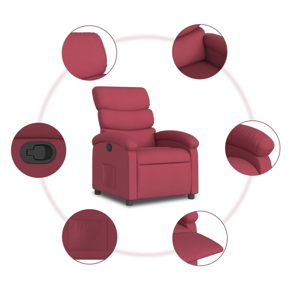 Fauteuil inclinable Rouge bordeaux Tissu - XIOS