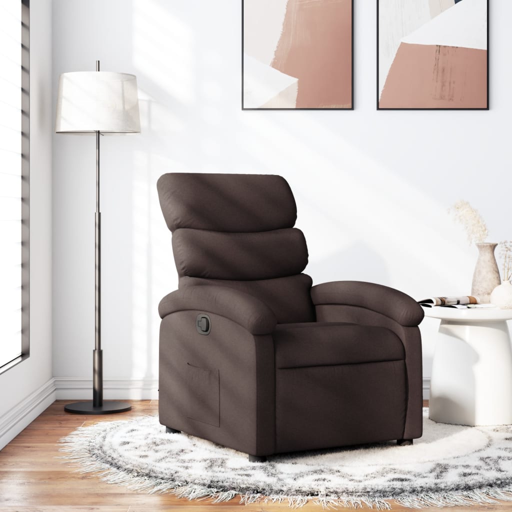 Fauteuil inclinable Marron foncé Tissu - XIOS