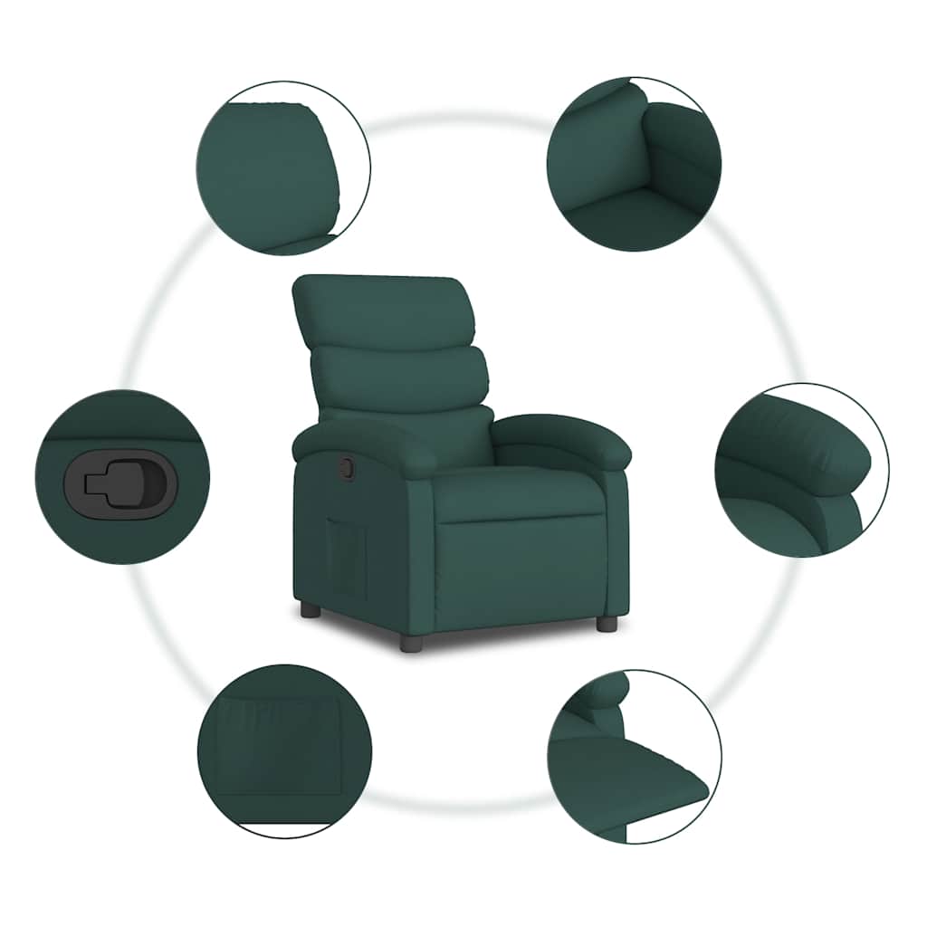 Fauteuil inclinable Vert foncé Tissu - XIOS