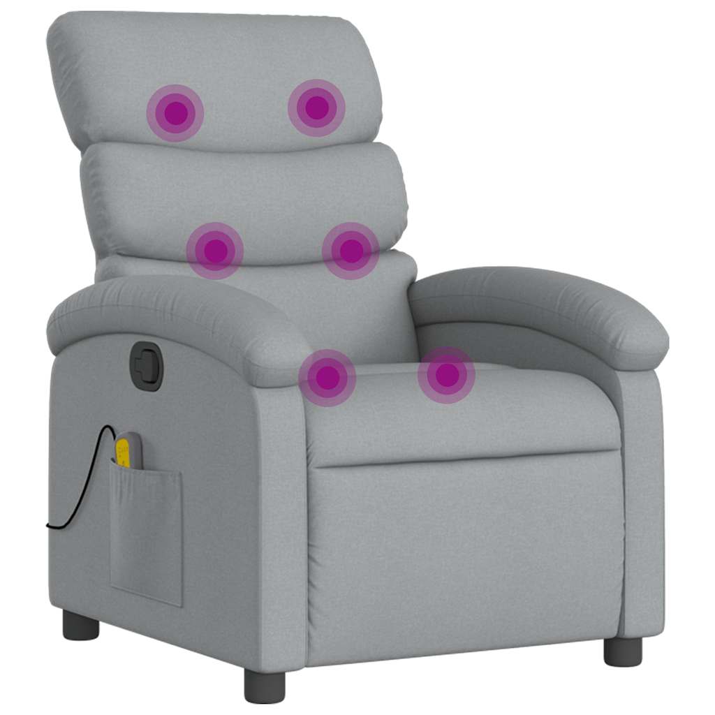 Fauteuil de massage inclinable Gris clair Tissu - XIOS
