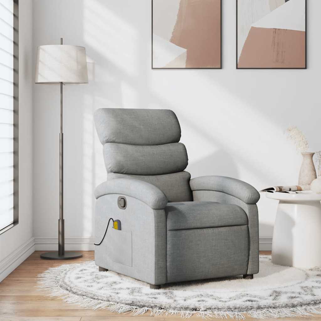 Fauteuil de massage inclinable Gris clair Tissu - XIOS