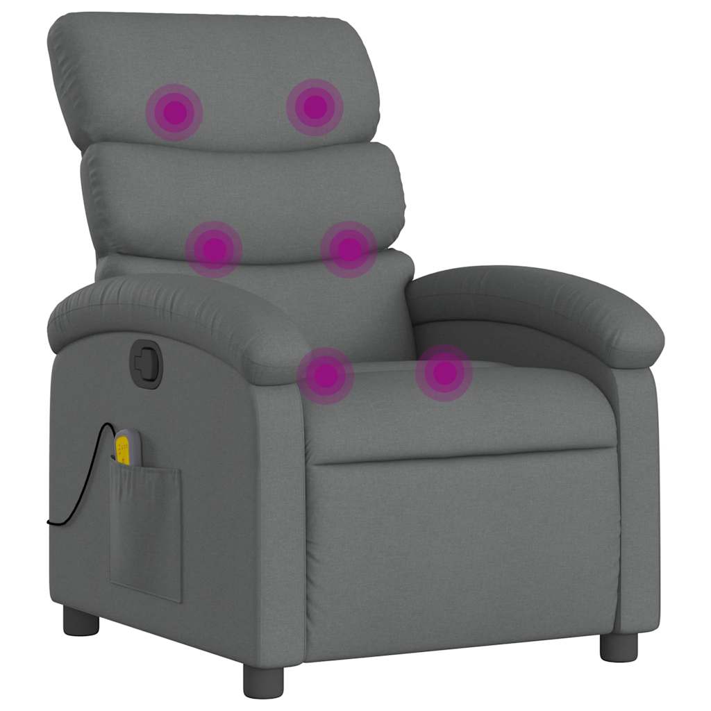 Fauteuil de massage inclinable Gris foncé Tissu - XIOS