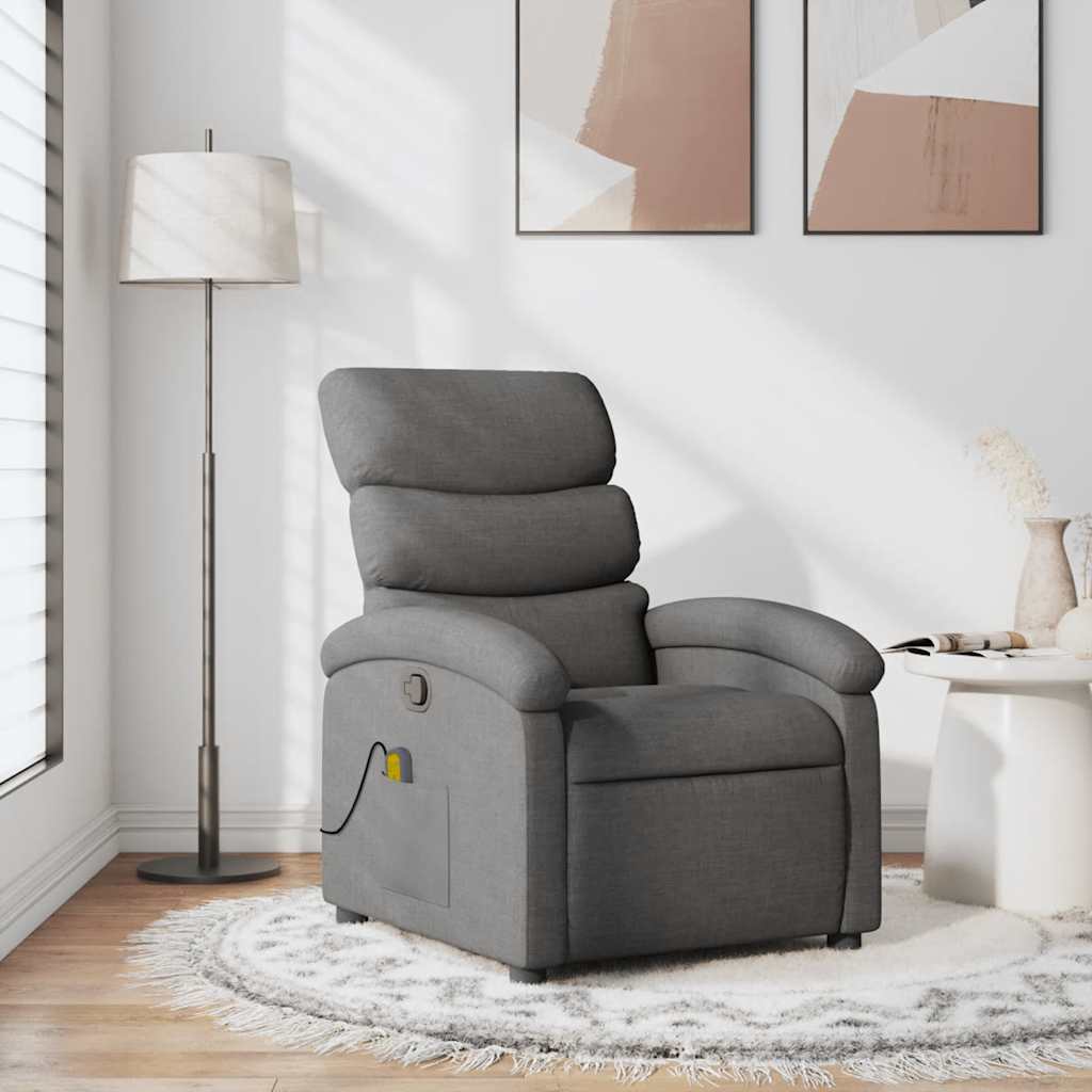 Fauteuil de massage inclinable Gris foncé Tissu - XIOS