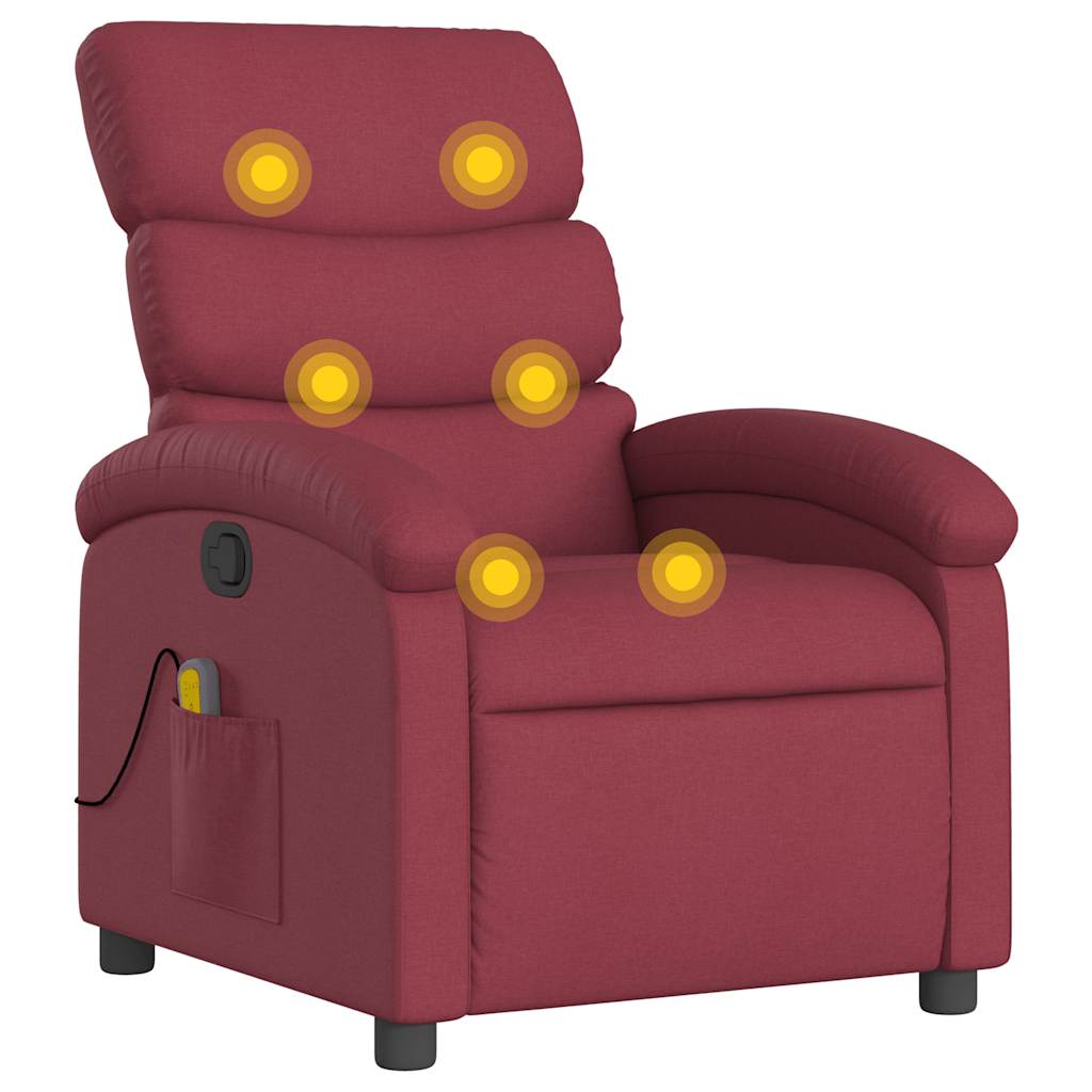 Fauteuil de massage inclinable Rouge bordeaux Tissu - XIOS