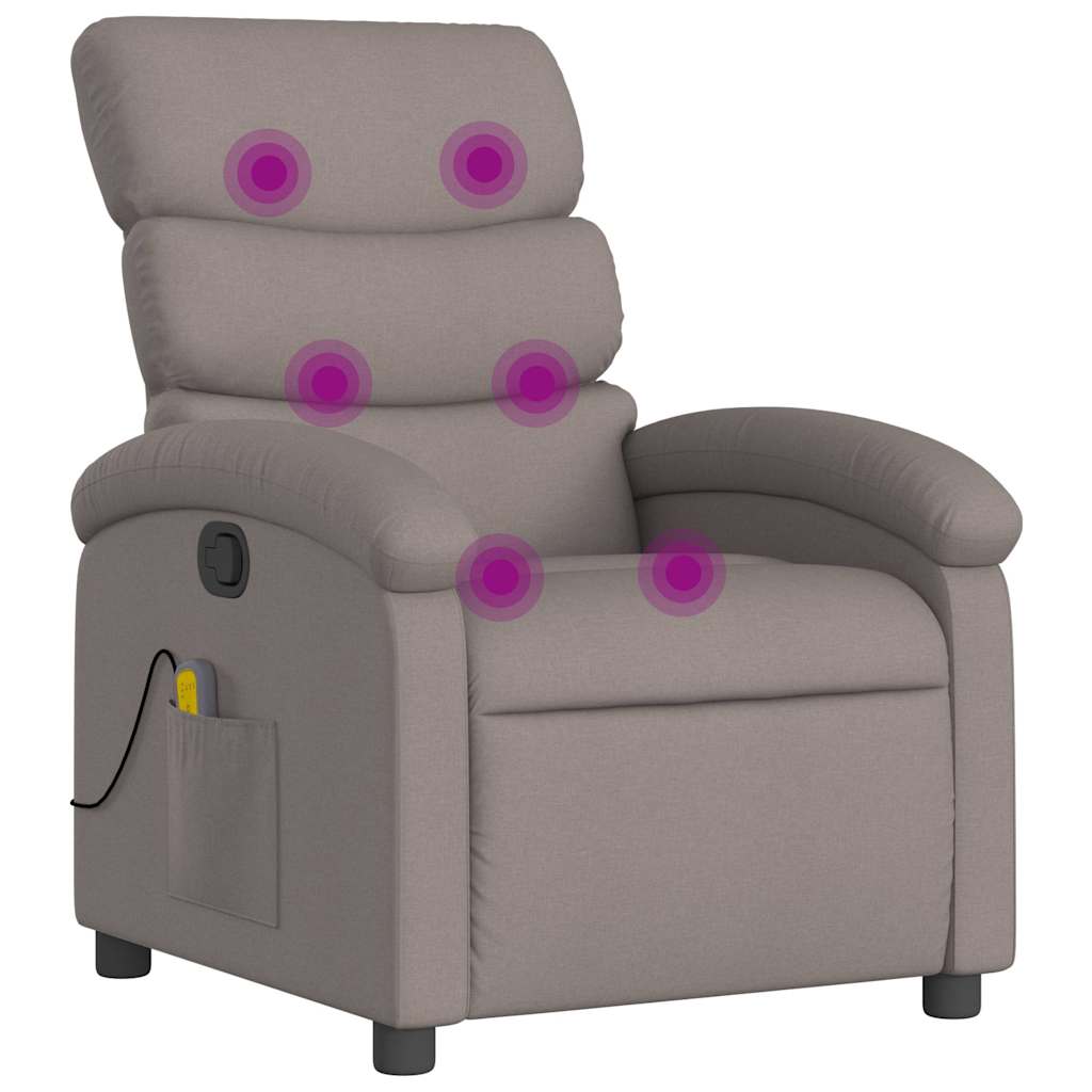 Fauteuil de massage inclinable Taupe Tissu - XIOS