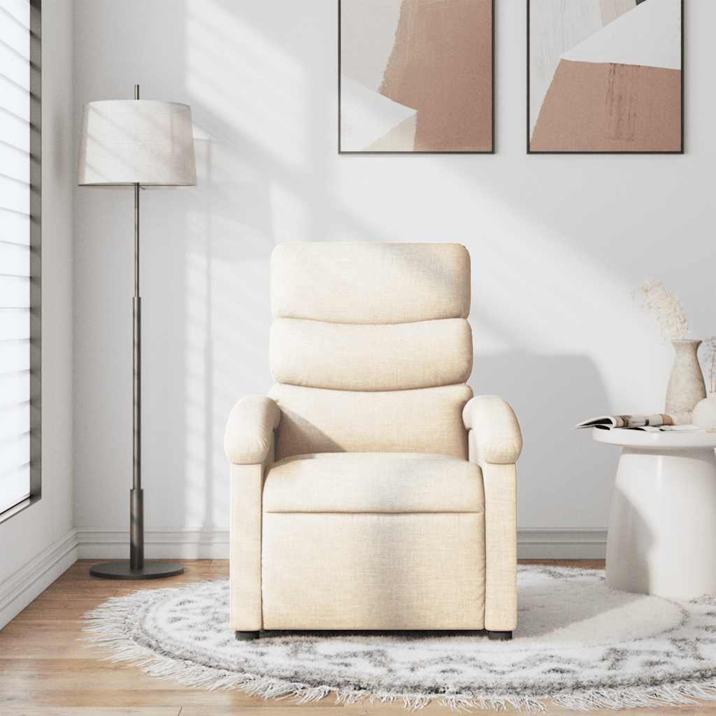 Fauteuil de massage inclinable Crème Tissu - XIOS
