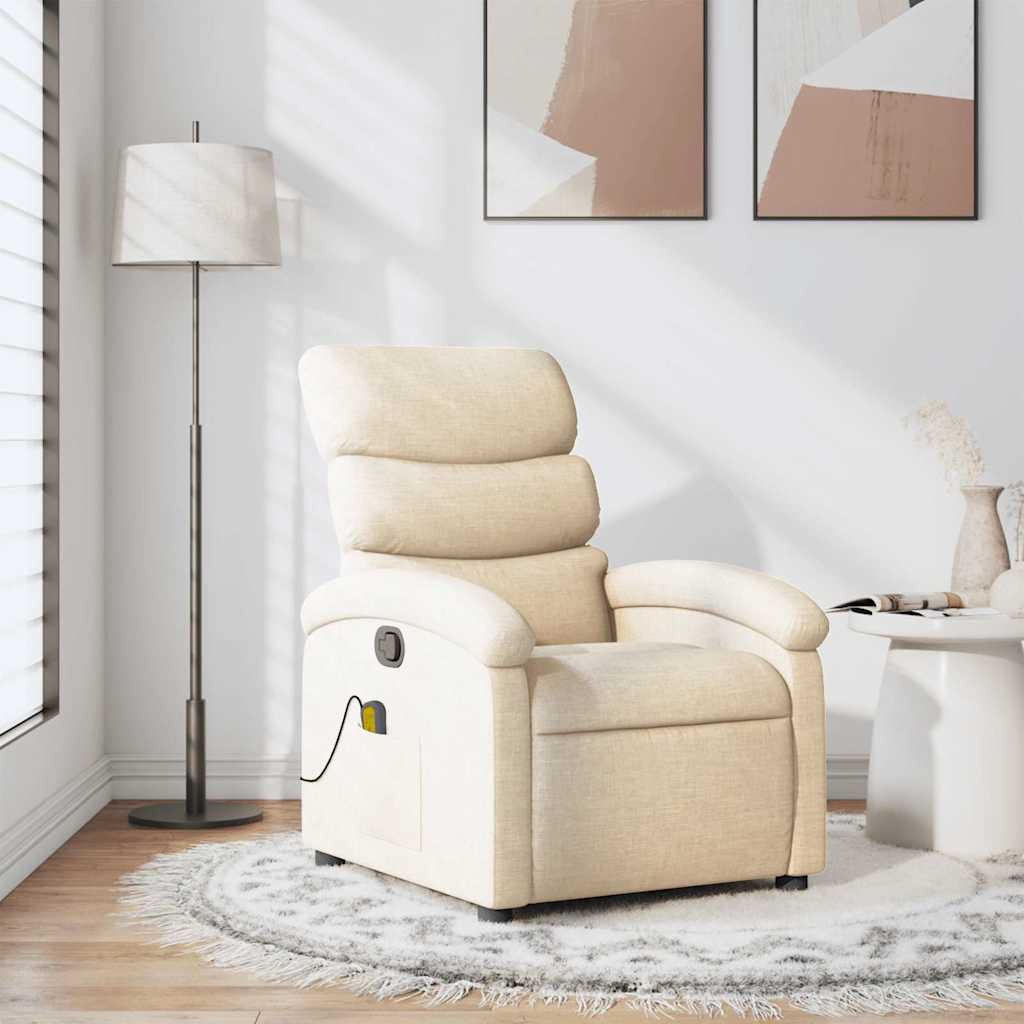 Fauteuil de massage inclinable Crème Tissu - XIOS