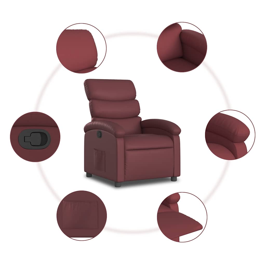 Fauteuil inclinable Rouge bordeaux Similicuir - XIOS