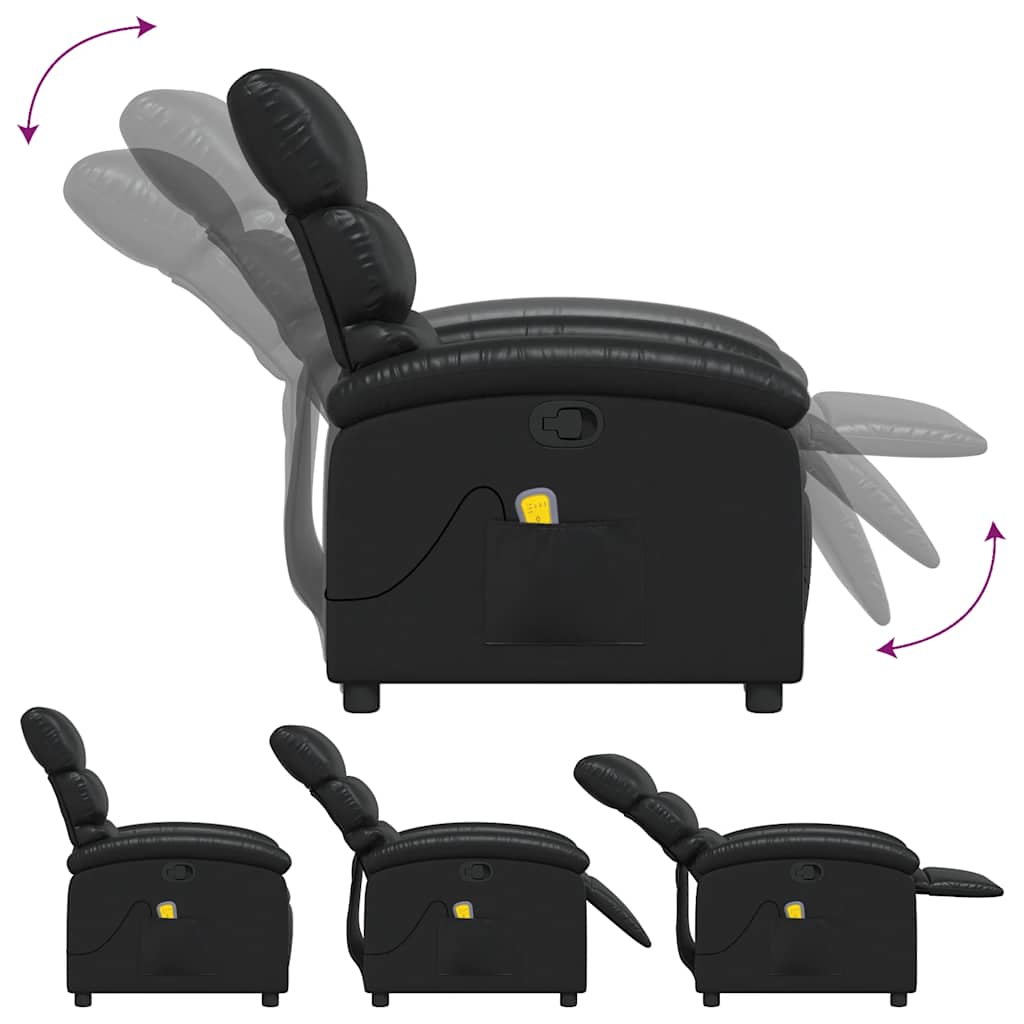 Fauteuil de massage inclinable Noir Similicuir - XIOS
