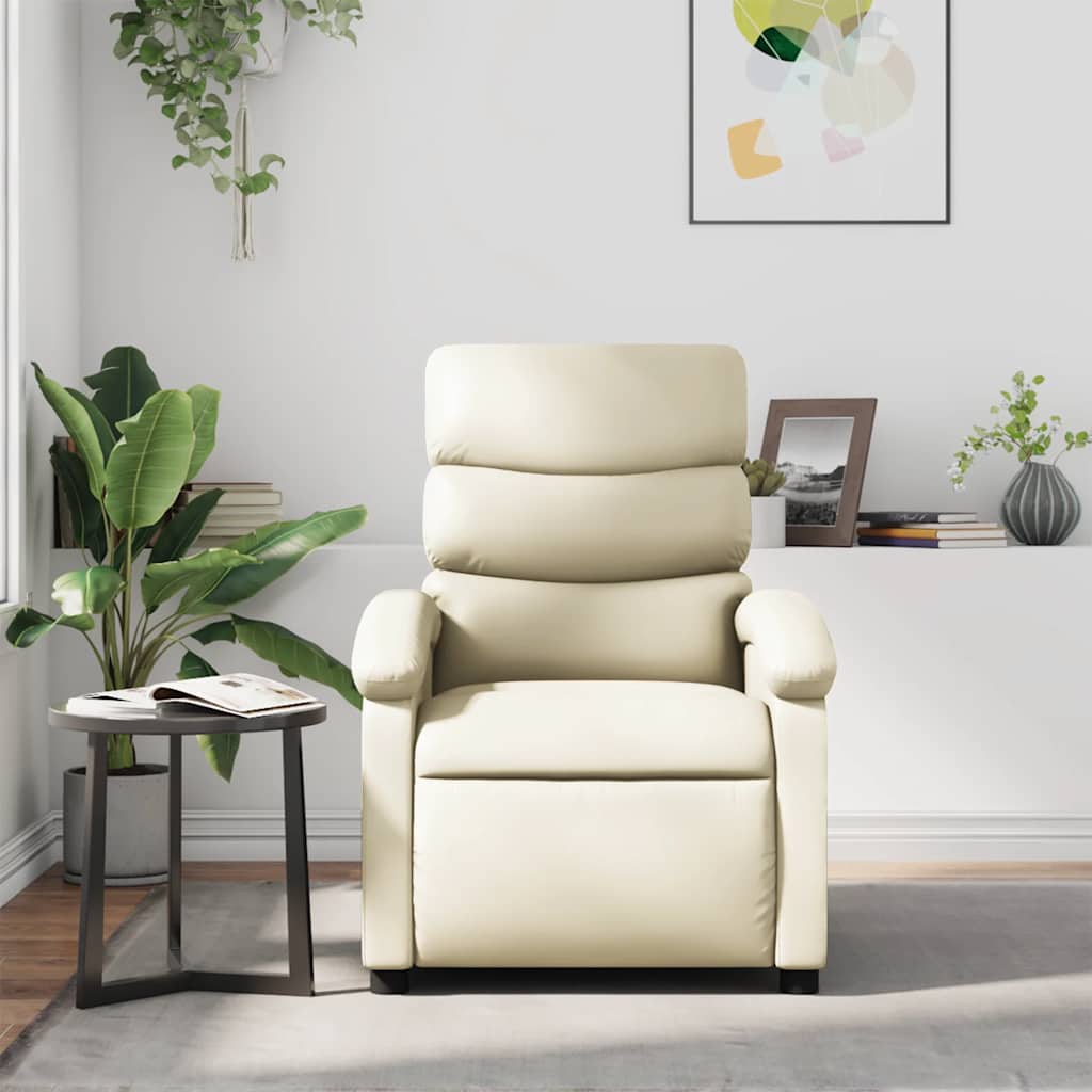 Fauteuil inclinable de massage Crème Similicuir - XIOS