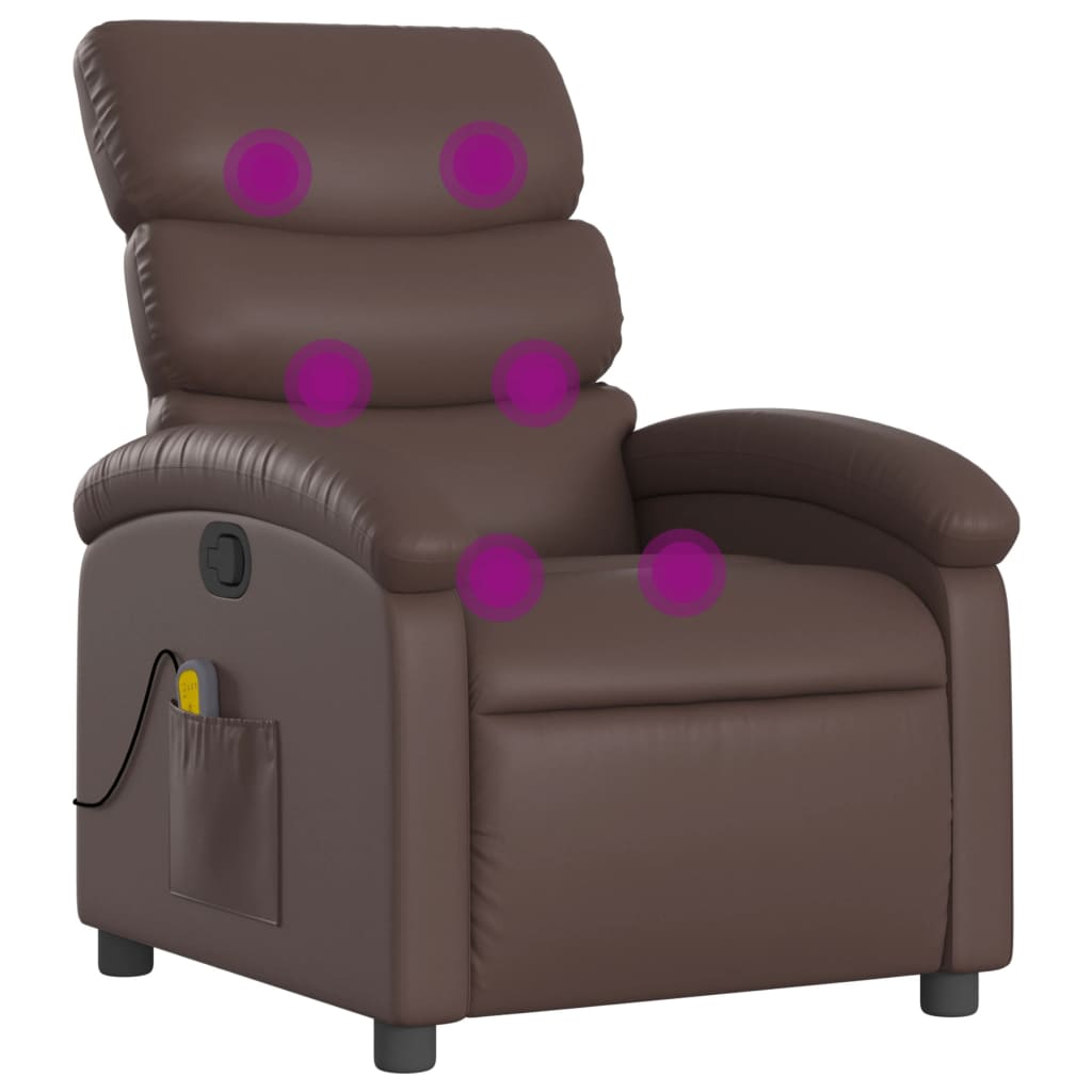 Fauteuil de massage inclinable Marron Similicuir - XIOS