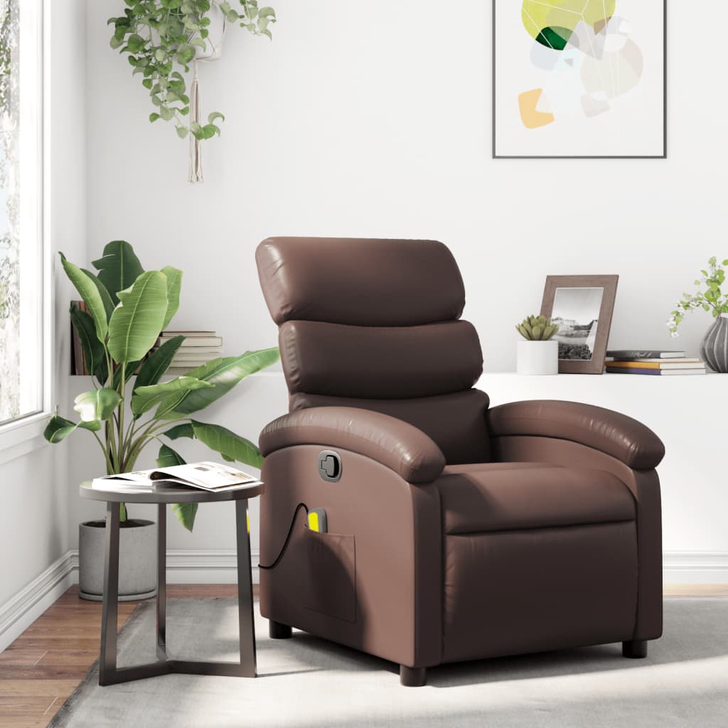 Fauteuil de massage inclinable Marron Similicuir - XIOS