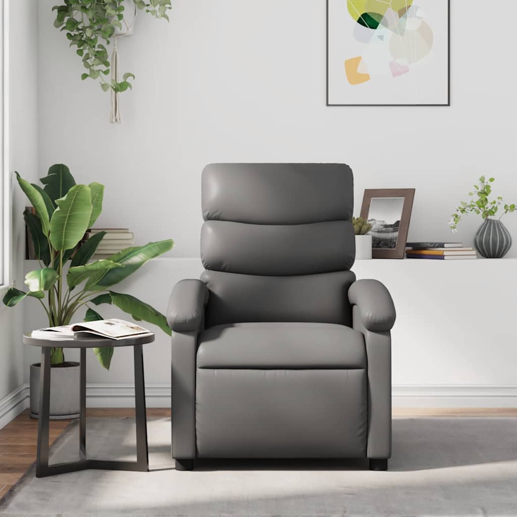 Fauteuil de massage inclinable Gris Similicuir - XIOS