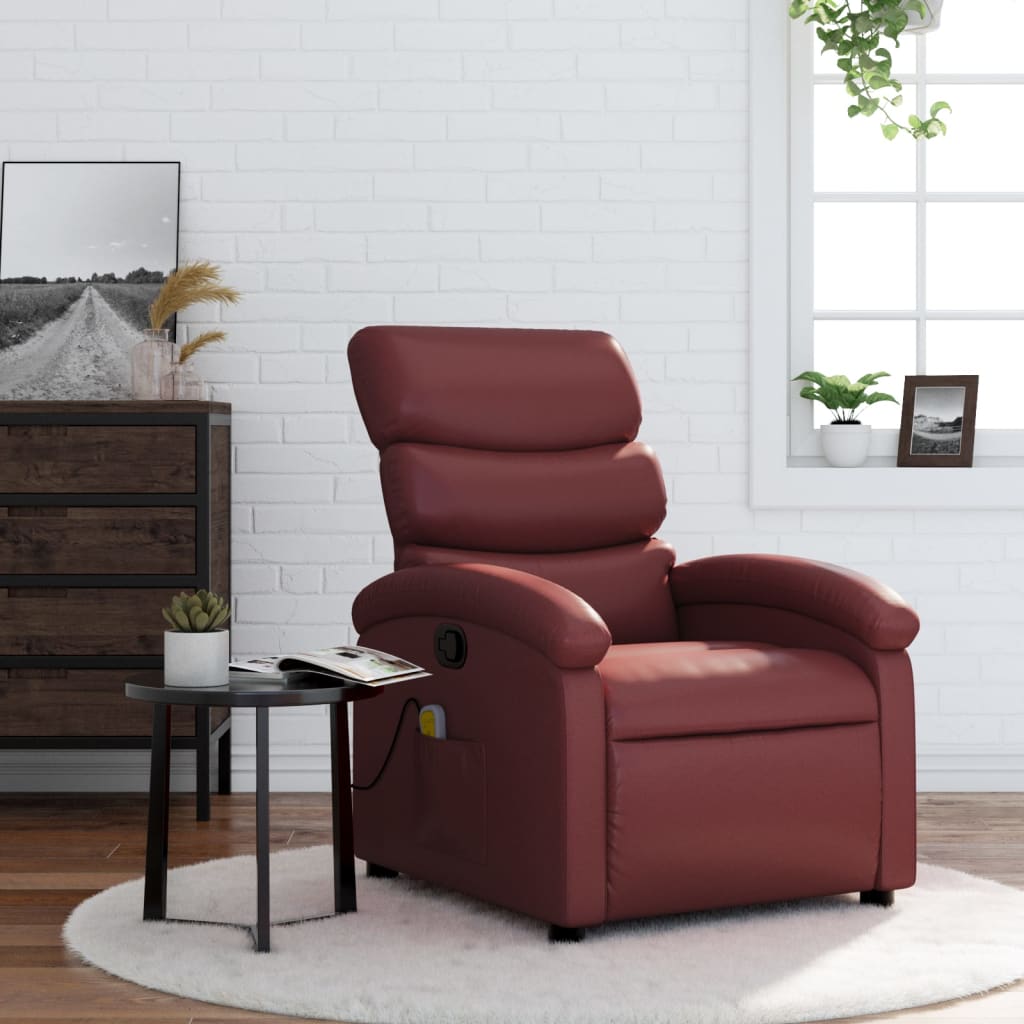 Fauteuil de massage inclinable Rouge bordeaux Similicuir - XIOS
