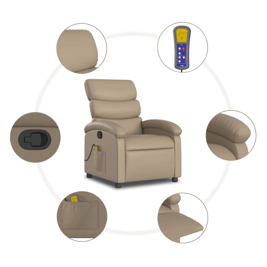 Fauteuil de massage inclinable Cappuccino Similicuir - XIOS