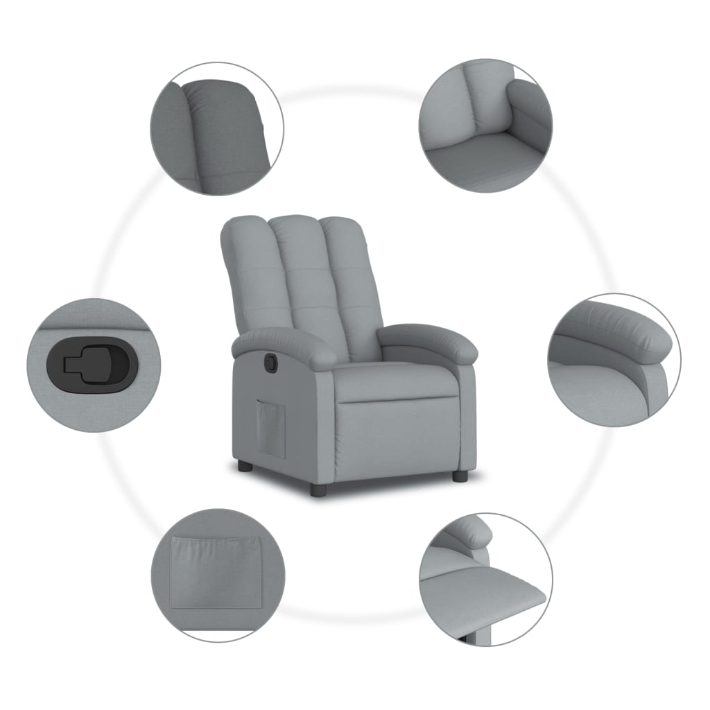 Fauteuil inclinable Gris clair Tissu - XIOS