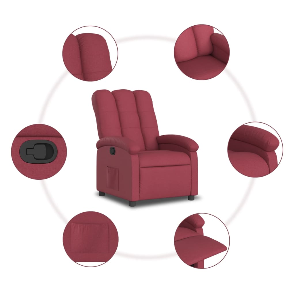 Fauteuil inclinable Rouge bordeaux Tissu - XIOS