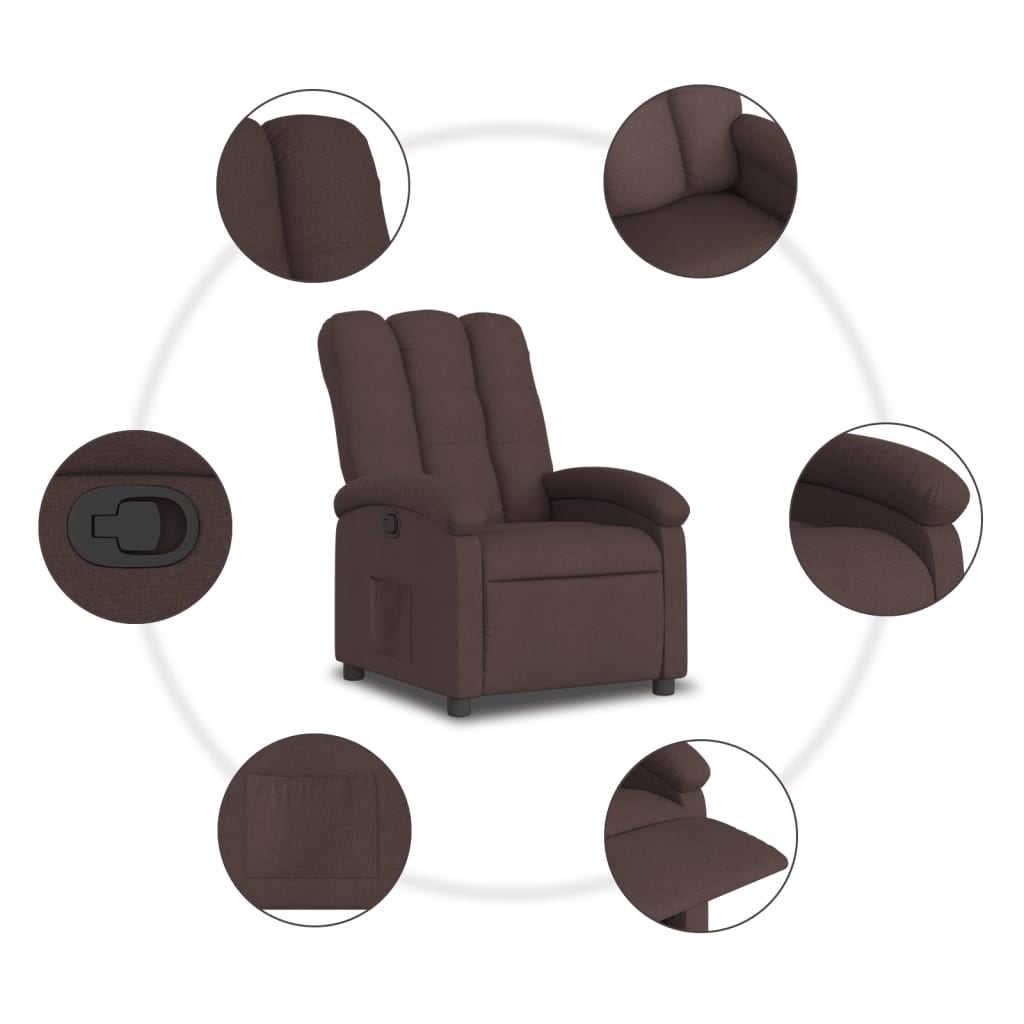 Fauteuil inclinable Marron foncé Tissu - XIOS