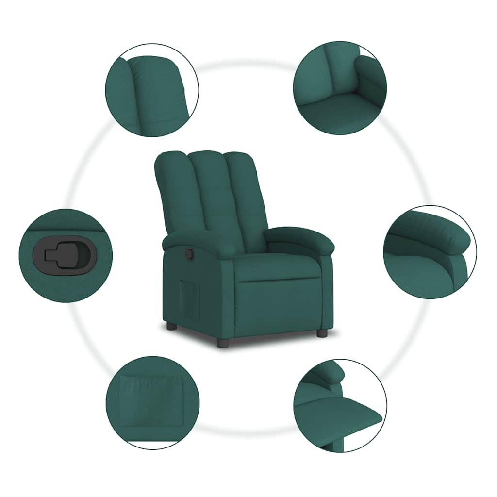 Fauteuil inclinable Vert foncé Tissu - XIOS