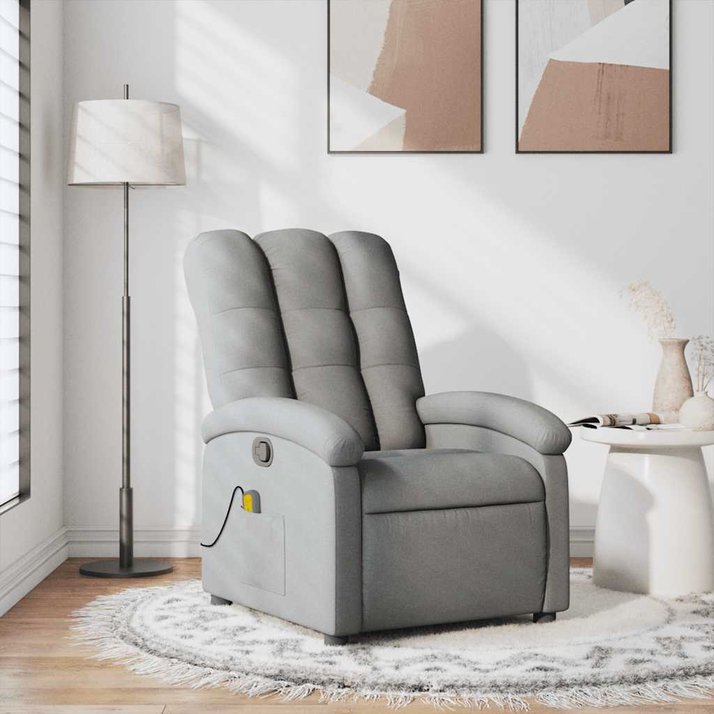 Fauteuil de massage inclinable Gris clair Tissu - XIOS